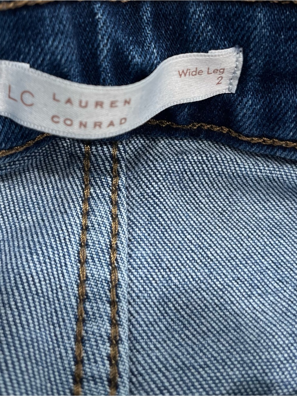 LC Lauren Conrad Dark Blue Wide-Leg Jeans with Front Patch Pockets - Picture 9 of 16